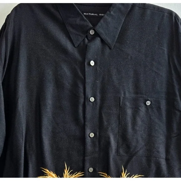 Natural Issue Tropical Short Sleeve Mens Size XXL Black Relaxed Comfort Vacation - Picture 4 of 8